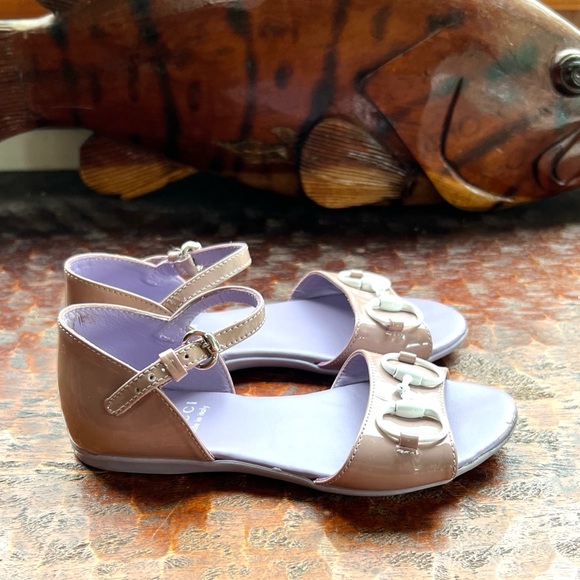 Gucci Horse Bit Lavender and Taupe Authentic Children's Sandals EU